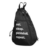 Negro Pickleball Bolsa - Mochila Crossbody Paddle Viaje...