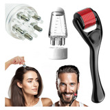 0.5mm Dermaroller Pro Titanio + Aplicador Para Barba Cabello