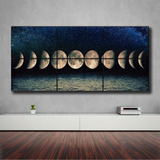 Cuadro Luna Fases Lunares Paisaje 55cm X 120cm Deco C:5016