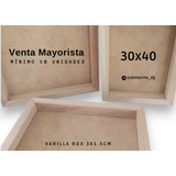 Marco Cuadro Box 30x40 Madera Kiri + Vidrio. Mayorista