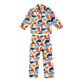 Pijama Longo Menino Soft Dino Colorido Off White Tip Top