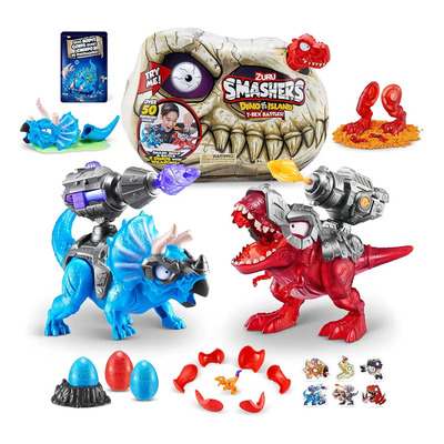 Figura Smashers Batallas T-rex Dino Island Zuru 50 piezas | Envío gratis