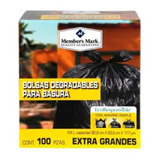 Bolsas Member's Mark Negras Para Basura  Extra Grande 100 Pz Color Negro