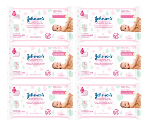 Johnson's Baby Kit X6 Toallitas Húmedas Protección Piel 48u