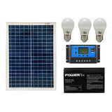 Kit Iluminação Solar Placa 20w22w+lampada+bateria+controlado