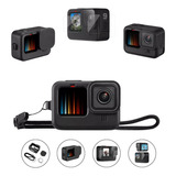 Kit Película Vidro + Capinha De Silicone Gopro Hero 9 Black