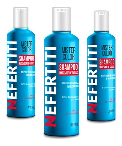 Shampoo Matizador Mister Color De Nefertiti Kit De 3 Piezas.
