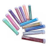 Set 12 Colores Pigmentos Glitter En Tubo Para Resina Epoxi 
