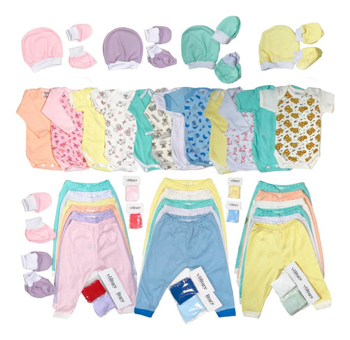 Kit 23 Pcs Body Calça Roupa De Bebê Algodão Enxoval Completo