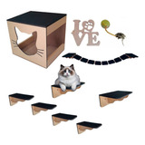 Play Pet Gato 8 Peças Toca Nicho Com 1 Brinquedo + Brinde