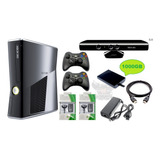 Xbox360 Slim5.0+ Disco 1000gb 400j+2 Controles+ Kinect+2 C.j