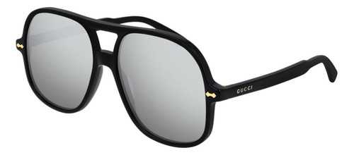 Gucci Gg0706s 001 New Aviator Plata Negro Dorado