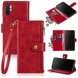 Funda Cartera Para Samsung Galaxy Note 10+ Plus 5g Rojo Pu P