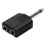 Ficha Conector Adaptador Plug 6.3mm A 2 Jack Hembra 6.3mm