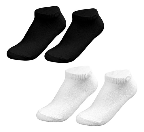 12 Pares Tin Algodón Blanco\u002Fnegro Deportivo Unisex Niños | MercadoLibre