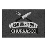 Capacho De Porta Vinílico Estampado Cantinho Do Churrasco 60x40cm-uzoo