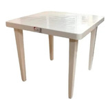 Mesa Cuadrada Plastico  Blanca Con Patas Desmontables 78x78