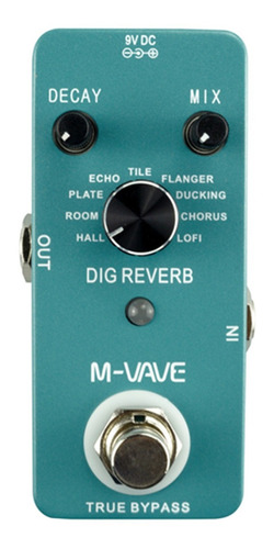 Pedal De Efeito M-vave Dig Reverb  Azul-celeste