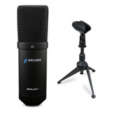 Microfone Usb Arcano Am-black-1 + Tripé De Mesa Ar-17s
