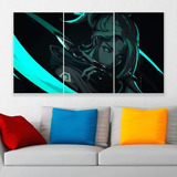 Cuadro Triptico Jett Valorant Videojuego Canvas Art 72x40cm