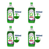 Jabon Liquido Para Ropa Limpieza Total Ariel 700ml Pack X4