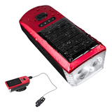 Luz Bicicleta Delantera Usb Solar Led Con Pito 