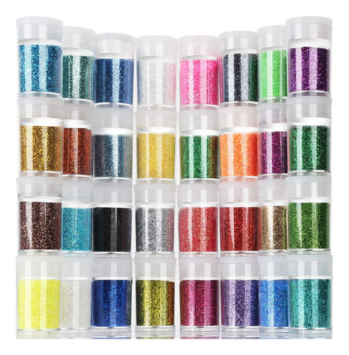 Teenitor Fine Glitter  32 Tarros 0.28 Oz Cada Juego De Purpu