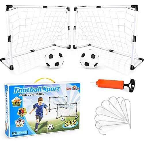 Dos Arcos + Pelota De Futbol + Inflador Para Niños Infantil