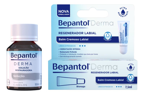 Bepantol Derma Restaurador Para Cabelos + Regenerador Labial