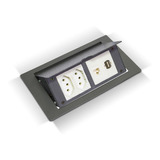 Modulo De Tomadas P/ Mesa 2 Eletrica 2 Usb Femea / Femea