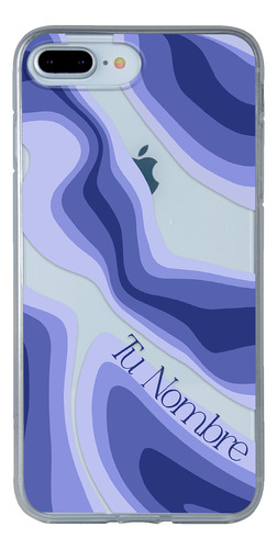 Funda Para iPhone Para Mujer Curvas Azules Con Tu Nombre