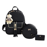 Mochila Feminina Rivet Tassel, 3 Unidades/conjunto, Bolsa Ti