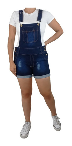 Jumper Short Mezclilla Colombiano Overol Mujer Casual Jno