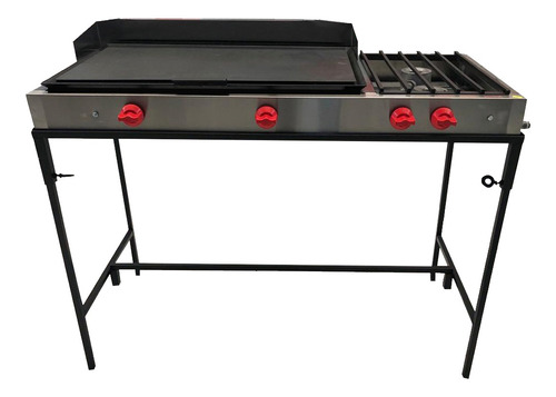 Parrilla Hornilla 2 Quemadores Plancha Acero Inox  Mercainox