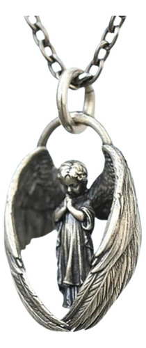 Collar De Angel Amuleto Proteccion De Angeles En Acero