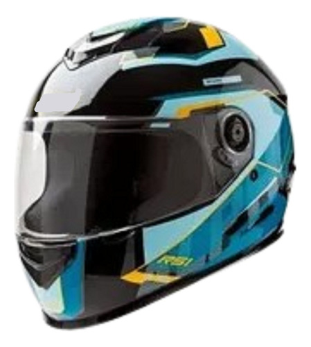 Casco Hawk Rs1 Alpha Negro Celeste Oes