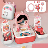 E Set De Maquillaje Infantil En Mochila Con Mesa De Juego Y