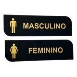 Kit 3 Placas Sinalização Masculino Feminino E Cadeirante