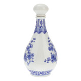 Frasco Chinês De Porcelana Azul E Branca