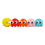 Pac-man+fantasmitas.retro 8-bit.adorno.impresion 3d.lanus E