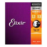 Cuerdas Elixir 12-53 Para Guitarra Electroacústica Nanoweb
