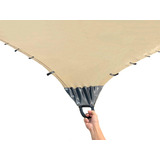 Malla Sombra Impermeable 3.3x5.5 Mts Beige 90% Reforzada