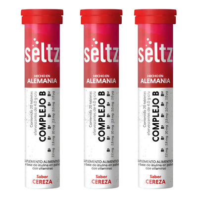 Complejo B 3 Pack Seltz Tabletas Efervescentes Cereza | MercadoLibre