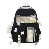 Mochila Kawaii De Nylon De Resistente Para Estudiantes Impermeables Diseño De Gran Capacidad.adecuado Para La Escuela, Compras, Deportes, Viajes Etc.