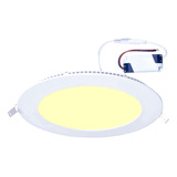 Panel Plafon Led 6w Fria Calida Embutir Redondo Interior Color Amarillo