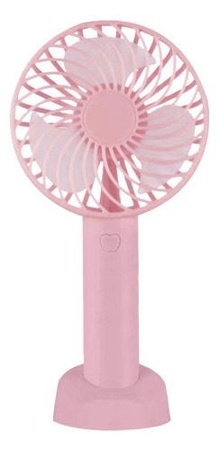 Miniventilador Portátil Recargable De 3 Velocidades, Color Rosa