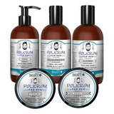 Kit Barberia Cera Gel Pomada Shampoo Balsamo Policrom Silkey