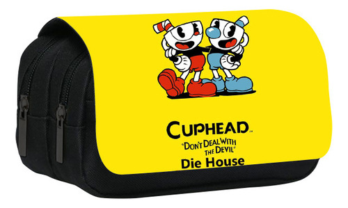 Estuche Para Lápices Tea Cup Head Cuphead De Doble Capa Para