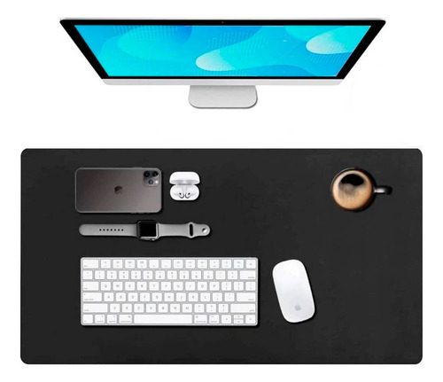 Mausepad Deskpad Grande Home Office Couro E Suporte Celular