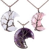 Collar Bivei Tree Of Life Con Forma De Luna Creciente, Alamb